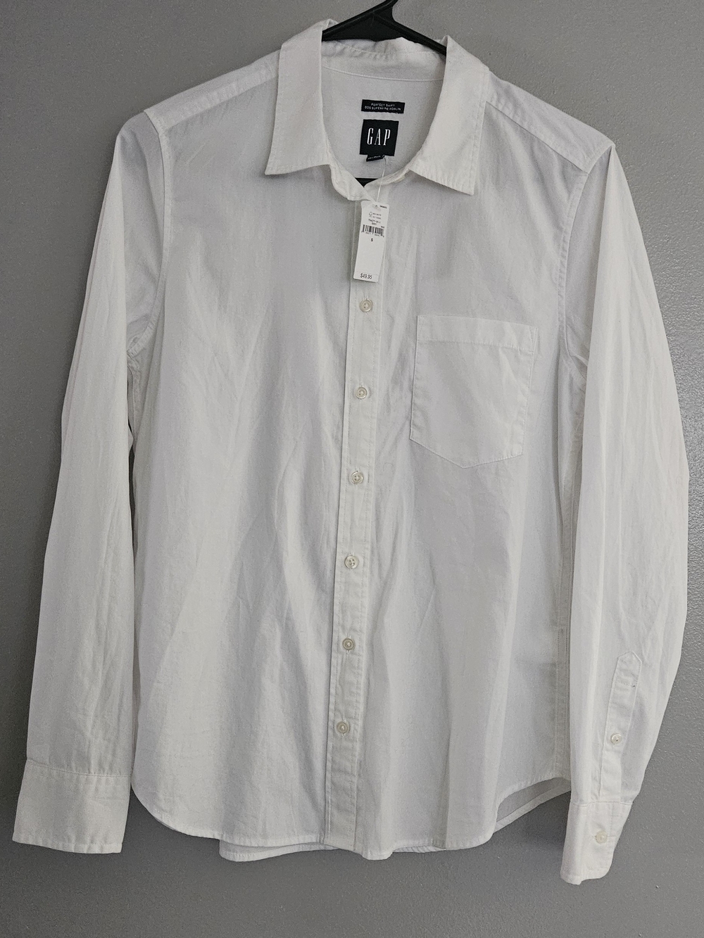GAP White Long-Sleeve Button-Up Blouse